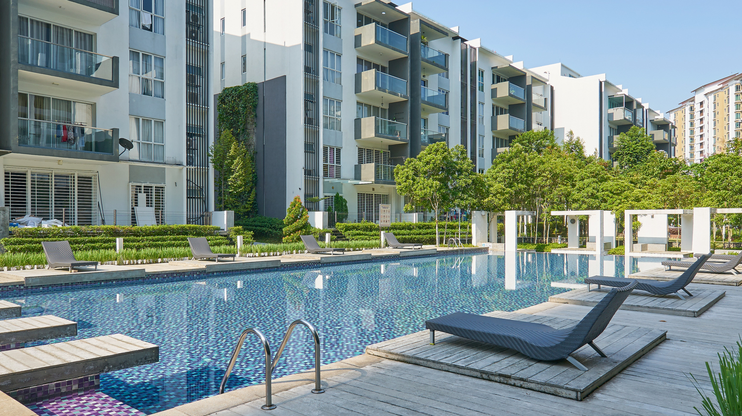 sparkling pool at apartment