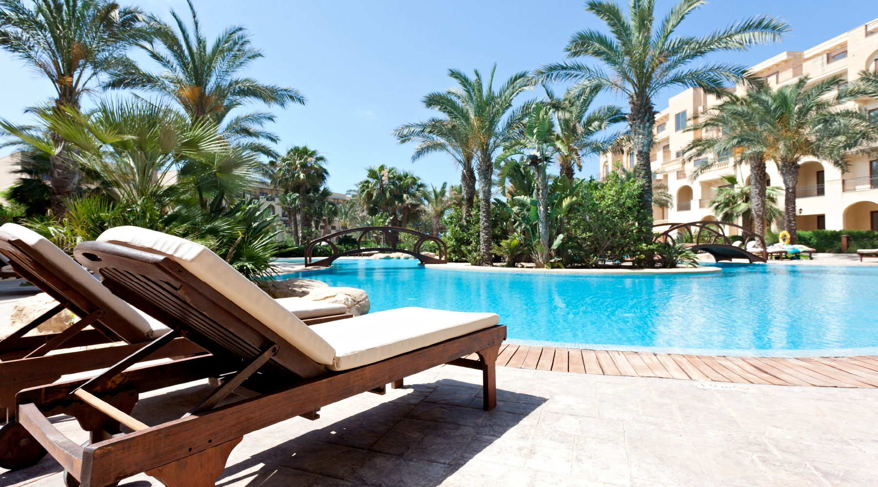 sparkling swimming pool at apartment complex